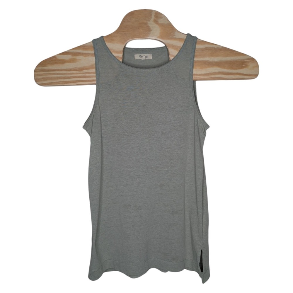 Madewell Women's Tank Top Size‎ XS Olive Green/Gray Linen Blend Boho Beachy